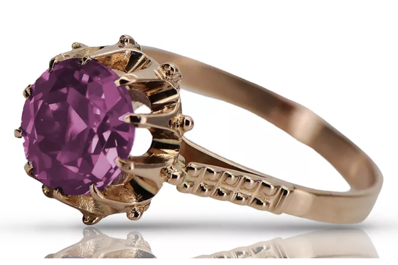 Rose soviétique russe 14k 585 or Alexandrite Ruby Emerald Sapphire Zircon ring vrc084