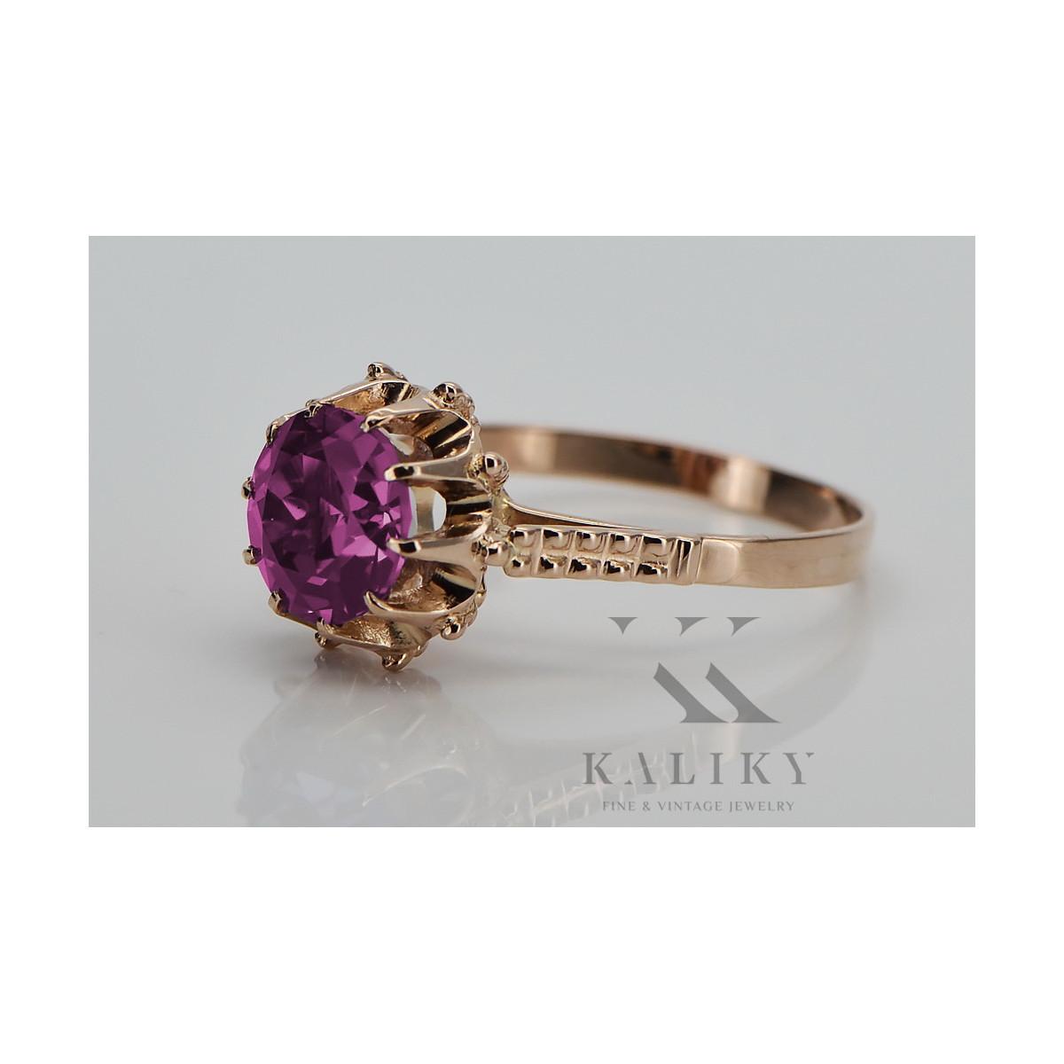 Rose soviétique russe 14k 585 or Alexandrite Ruby Emerald Sapphire Zircon ring vrc084