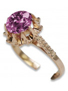 Russische sowjetische Rose 14 Karat 585 Gold Alexandrit Rubin Smaragd Saphir Zirkon Ring vrc084