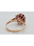 Russische sowjetische Rose 14 Karat 585 Gold Alexandrit Rubin Smaragd Saphir Zirkon Ring vrc084