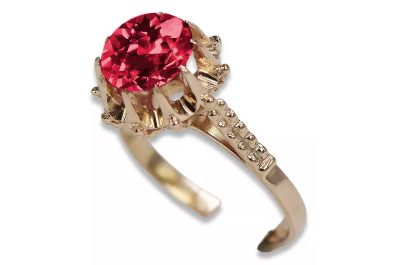 Russian Soviet rose 14k 585 gold Alexandrite Ruby Emerald Sapphire Zircon ring  vrc084