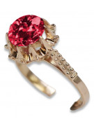 Russische sowjetische Rose 14 Karat 585 Gold Alexandrit Rubin Smaragd Saphir Zirkon Ring vrc084