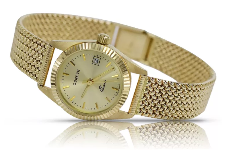 Gold men's watch Geneve ★ zlotychlopak.pl ★ Gold purity 585 333 Low Price!