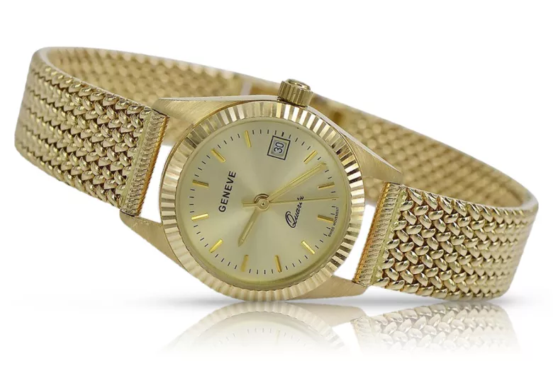 Reloj de oro para hombre Geneve ★ zlotychlopak.pl ★ Pureza de oro 585 333 Precio bajo!