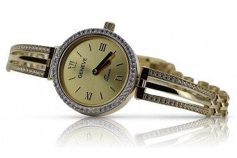 14k żółte złoto Złoty2 cyferblat Lady Watch lw025y