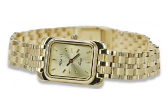 Желтые 14k 585 золотые часы Lady Geneve lw003ydg&lbw007y