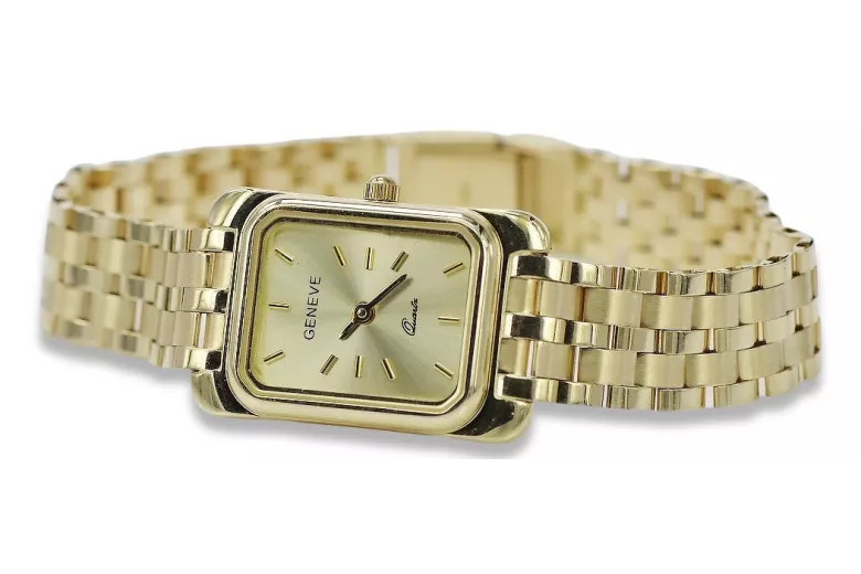 Gold men's watch Geneve ★ zlotychlopak.pl ★ Gold purity 585 333 Low Price!