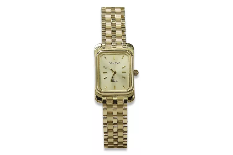 Goldene Herrenuhr Geneve ★ zlotychlopak.pl ★ Gold Reinheit 585 333 Niedriger Preis!