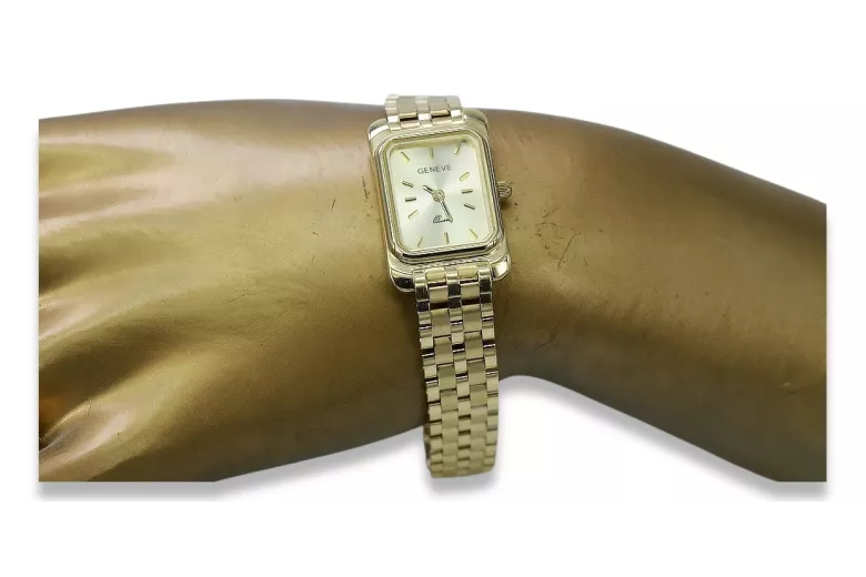 Gold men's watch Geneve ★ zlotychlopak.pl ★ Gold purity 585 333 Low Price!