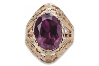 Vibrant Amethyst Original Vintage 14K Rose Gold Ring vrc031 vrc031