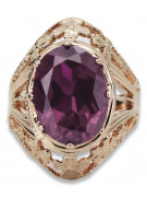 Russische sowjetische Rose 14 Karat 585 Gold Alexandrit Rubin Smaragd Saphir Zirkon Ring vrc014