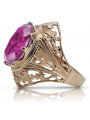 Russische sowjetische Rose 14 Karat 585 Gold Alexandrit Rubin Smaragd Saphir Zirkon Ring vrc014