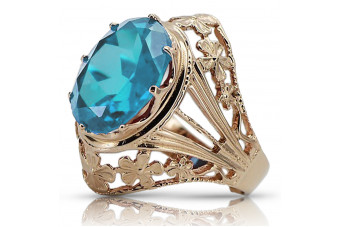 Inel sovietic rusesc din aur 585 trandafir 14k alexandrit rubin smarald safir zircon vrc014