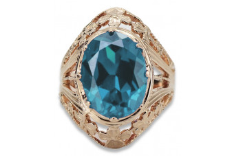 Inel sovietic rusesc din aur 585 trandafir 14k alexandrit rubin smarald safir zircon vrc014