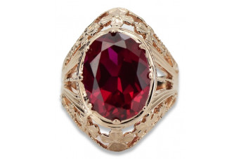 Russische sowjetische Rose 14 Karat 585 Gold Alexandrit Rubin Smaragd Saphir Zirkon Ring vrc014