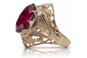 Rubinrot 14 Karat Originales Vintage-Roségold Ring,  vrc031 vrc031