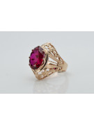 Russische sowjetische Rose 14 Karat 585 Gold Alexandrit Rubin Smaragd Saphir Zirkon Ring vrc014