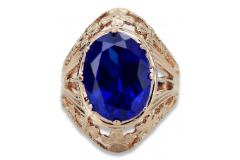 Russian Soviet rose 14k 585 gold Alexandrite Ruby Emerald Sapphire Zircon ring  vrc014
