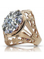 Russische sowjetische Rose 14 Karat 585 Gold Alexandrit Rubin Smaragd Saphir Zirkon Ring vrc014