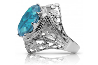 925 Silber Aquamarin Ring, Vintage Design vrc031s vrc031s