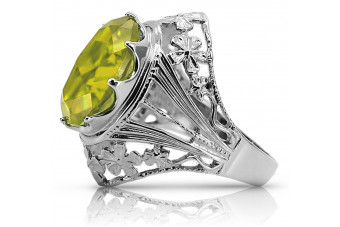 Bague Vintage en Argent 925 avec Péridot Jaune et Pierres Précieuses vrc031s