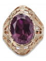 Rose soviétique russe 14k 585 or Alexandrite Ruby Emerald Sapphire Zircon ring vrc084