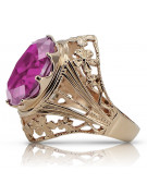 Russische sowjetische Rose 14 Karat 585 Gold Alexandrit Rubin Smaragd Saphir Zirkon Ring vrc084