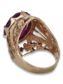 Russische sowjetische Rose 14 Karat 585 Gold Alexandrit Rubin Smaragd Saphir Zirkon Ring vrc084