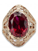 Russische sowjetische Rose 14 Karat 585 Gold Alexandrit Rubin Smaragd Saphir Zirkon Ring vrc084