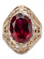 Russian Soviet rose 14k 585 gold Alexandrite Ruby Emerald Sapphire Zircon ring  vrc084