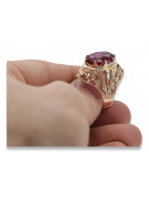 Russian Soviet rose 14k 585 gold Alexandrite Ruby Emerald Sapphire Zircon ring  vrc084