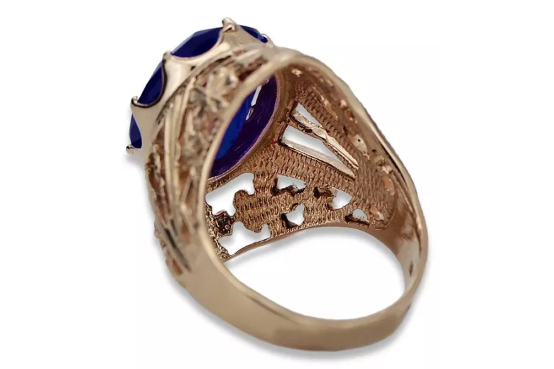 Russische sowjetische Rose 14 Karat 585 Gold Alexandrit Rubin Smaragd Saphir Zirkon Ring vrc084