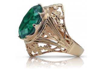 Sterling Silver Rose Gold Plated Emerald Ring vrc031rp