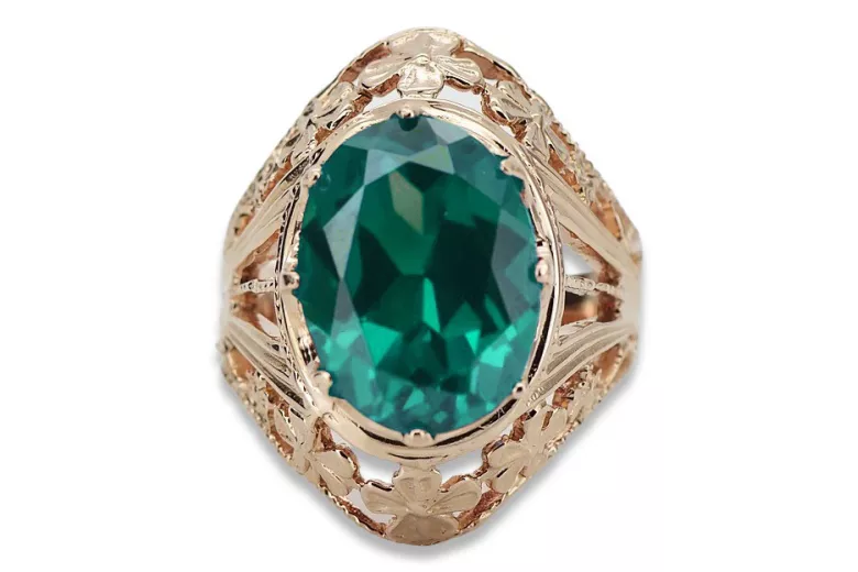 Rose soviétique russe 14k 585 or Alexandrite Ruby Emerald Sapphire Zircon ring vrc084