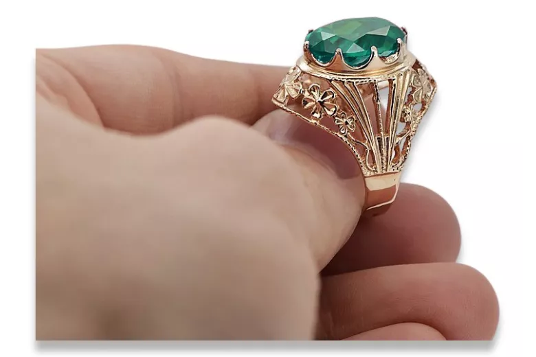 Rose soviétique russe 14k 585 or Alexandrite Ruby Emerald Sapphire Zircon ring vrc084