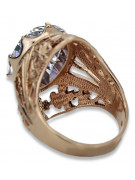 Russische sowjetische Rose 14 Karat 585 Gold Alexandrit Rubin Smaragd Saphir Zirkon Ring vrc084