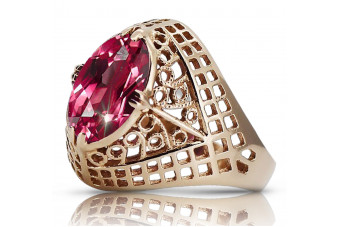 "Bague Rubis en Or Rose 14 Carats Vintage d'Origine p vrc031" Vintage vrc030