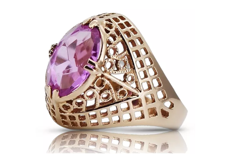 Rose soviétique russe 14k 585 or Alexandrite Ruby Emerald Sapphire Zircon ring vrc084