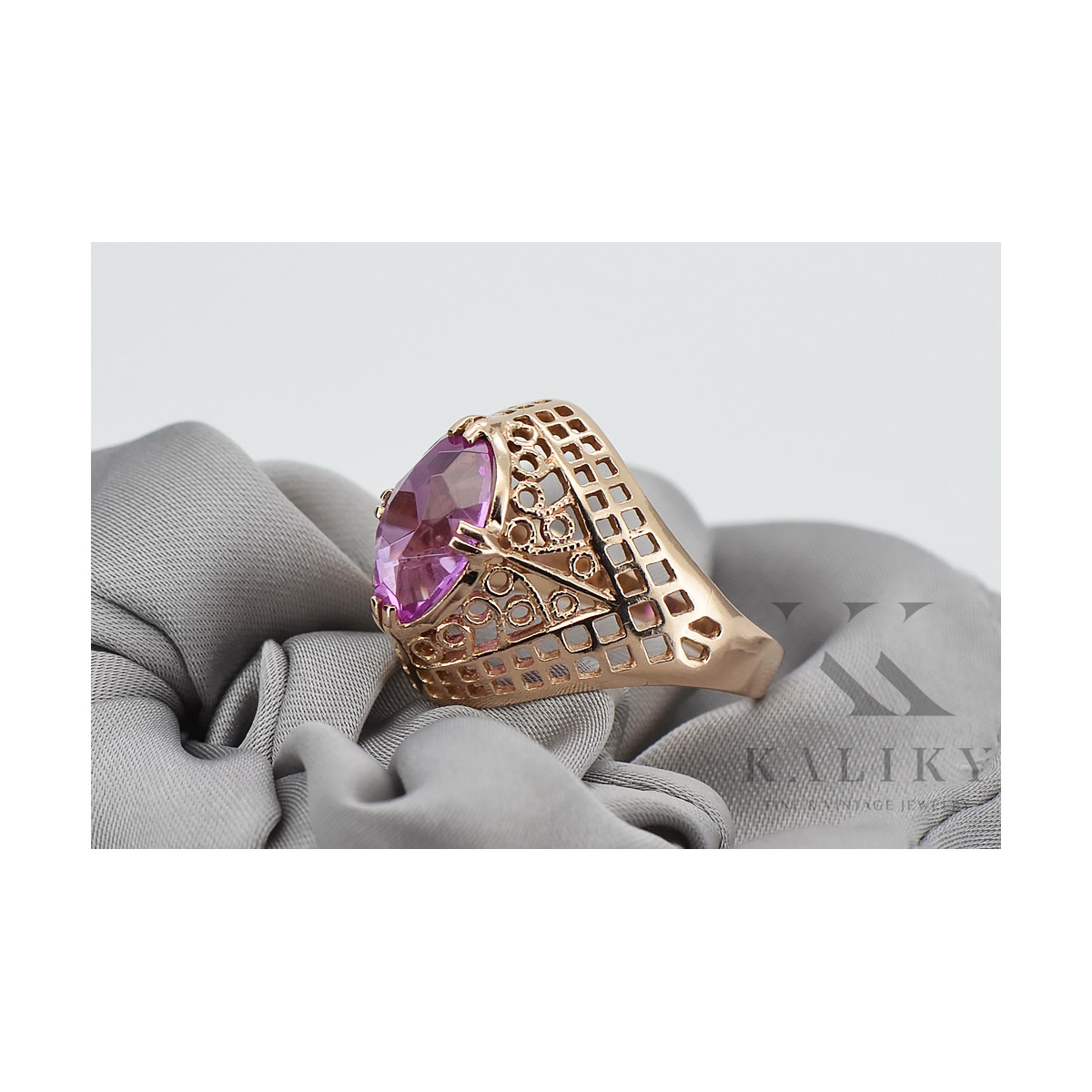 Rose soviétique russe 14k 585 or Alexandrite Ruby Emerald Sapphire Zircon ring vrc084