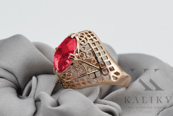 Bague en argent sterling plaqué or rose avec Rubis vrc030rp