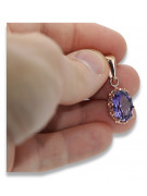 Vintage Rose Gold Ruby Zircon Emerald Sapphire Pendant vpc008