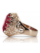 Russische sowjetische Rose 14 Karat 585 Gold Alexandrit Rubin Smaragd Saphir Zirkon Ring vrc014