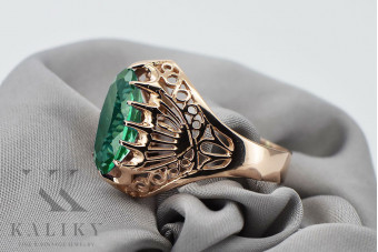 Emerald Enchantment: Original 14K Rose Gold Vintage Ring vrc020 vrc020