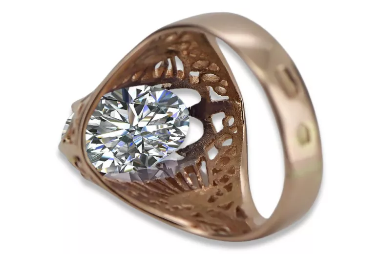 Russische sowjetische Rose 14 Karat 585 Gold Alexandrit Rubin Smaragd Saphir Zirkon Ring vrc014