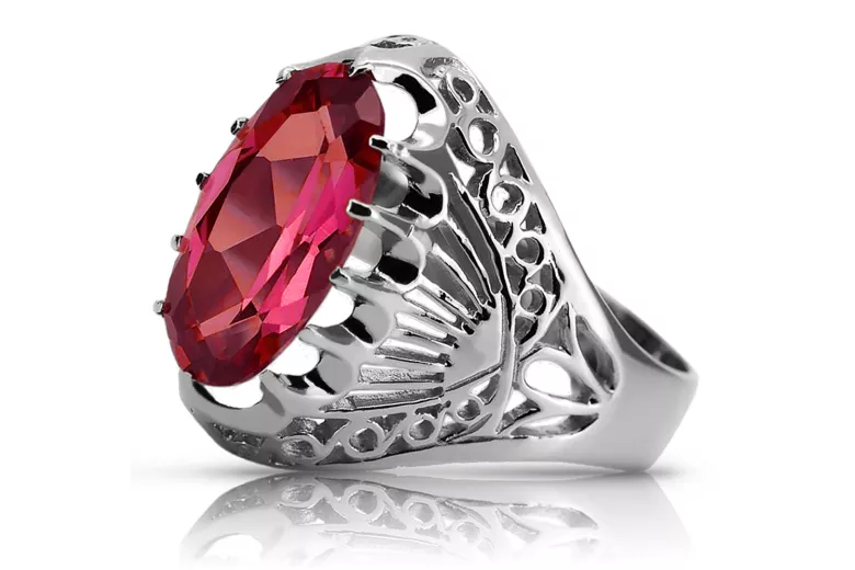 Russische sowjetische Rose 14 Karat 585 Gold Alexandrit Rubin Smaragd Saphir Zirkon Ring vrc014