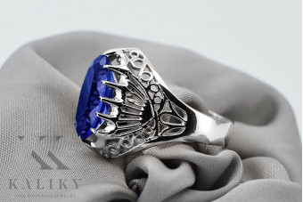 925 Silber Saphir Ring, Vintage Stil, Edelstein 62.10.10.T vrc020s