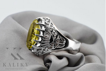 925 Sterling Silber, Gelber Peridot, Topas Ring vrc020s