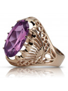 Russische sowjetische Rose 14 Karat 585 Gold Alexandrit Rubin Smaragd Saphir Zirkon Ring vrc084