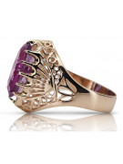 Russische sowjetische Rose 14 Karat 585 Gold Alexandrit Rubin Smaragd Saphir Zirkon Ring vrc084