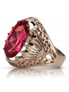 Russische sowjetische Rose 14 Karat 585 Gold Alexandrit Rubin Smaragd Saphir Zirkon Ring vrc084